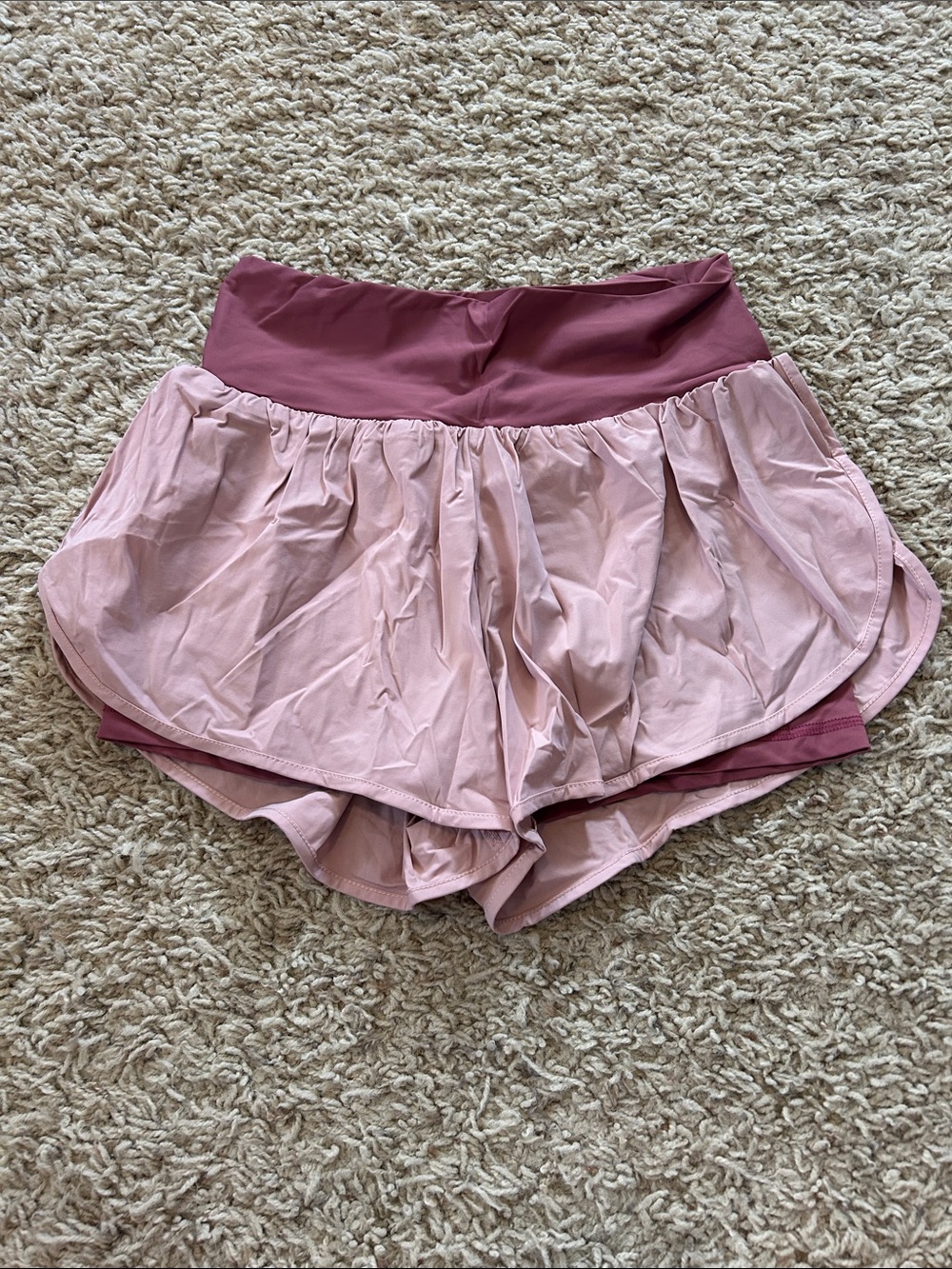 Zyia Layered Pink Athletic Shorts